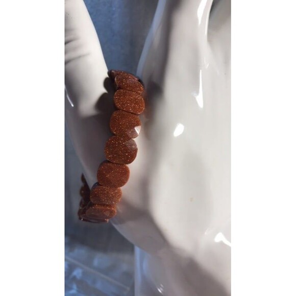 Golden Sandstone Stretch Bangle Bracelet - Picture 1 of 4